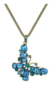blue - Butterfly Dance - Konplott necklace (long)